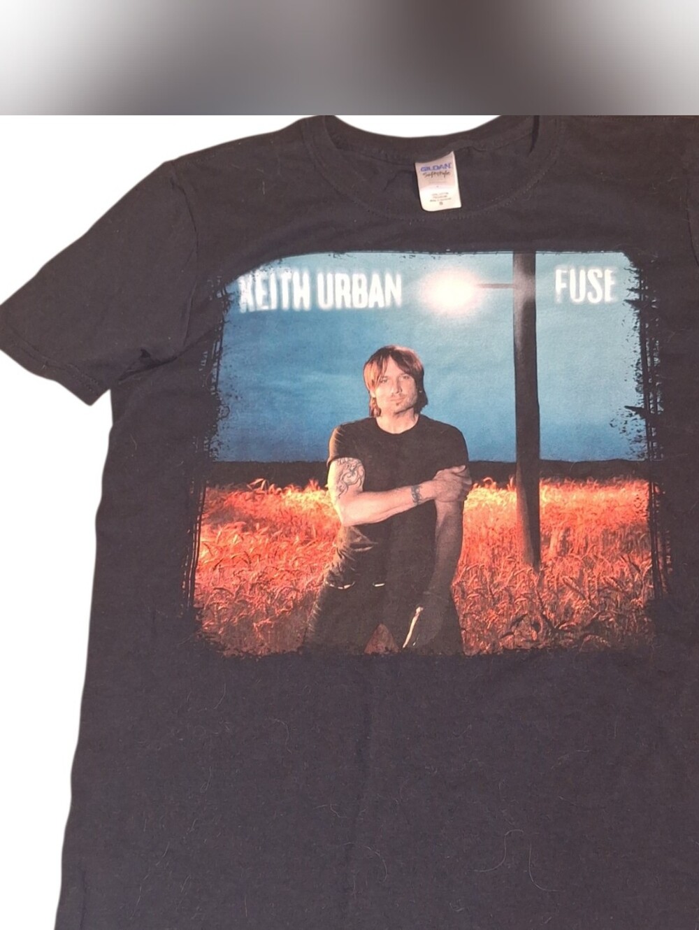 Keith Urban Fuse Tour Concert Tee Black Small 2 Sided Shirt Country Music Gildan